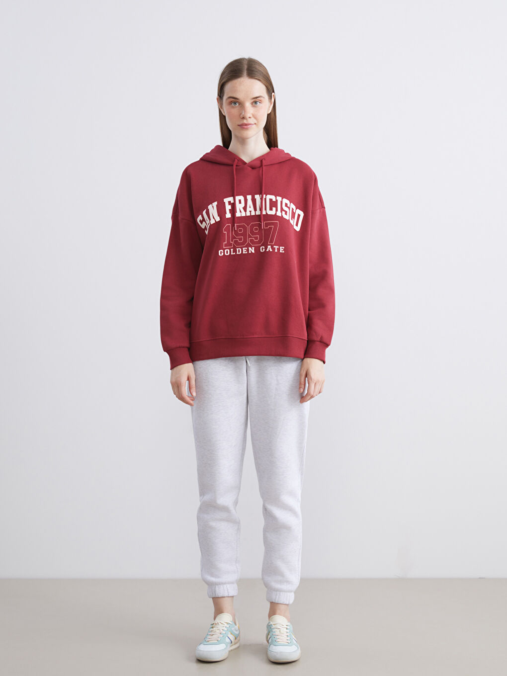 Woman BORDEAUX Hoodie-1