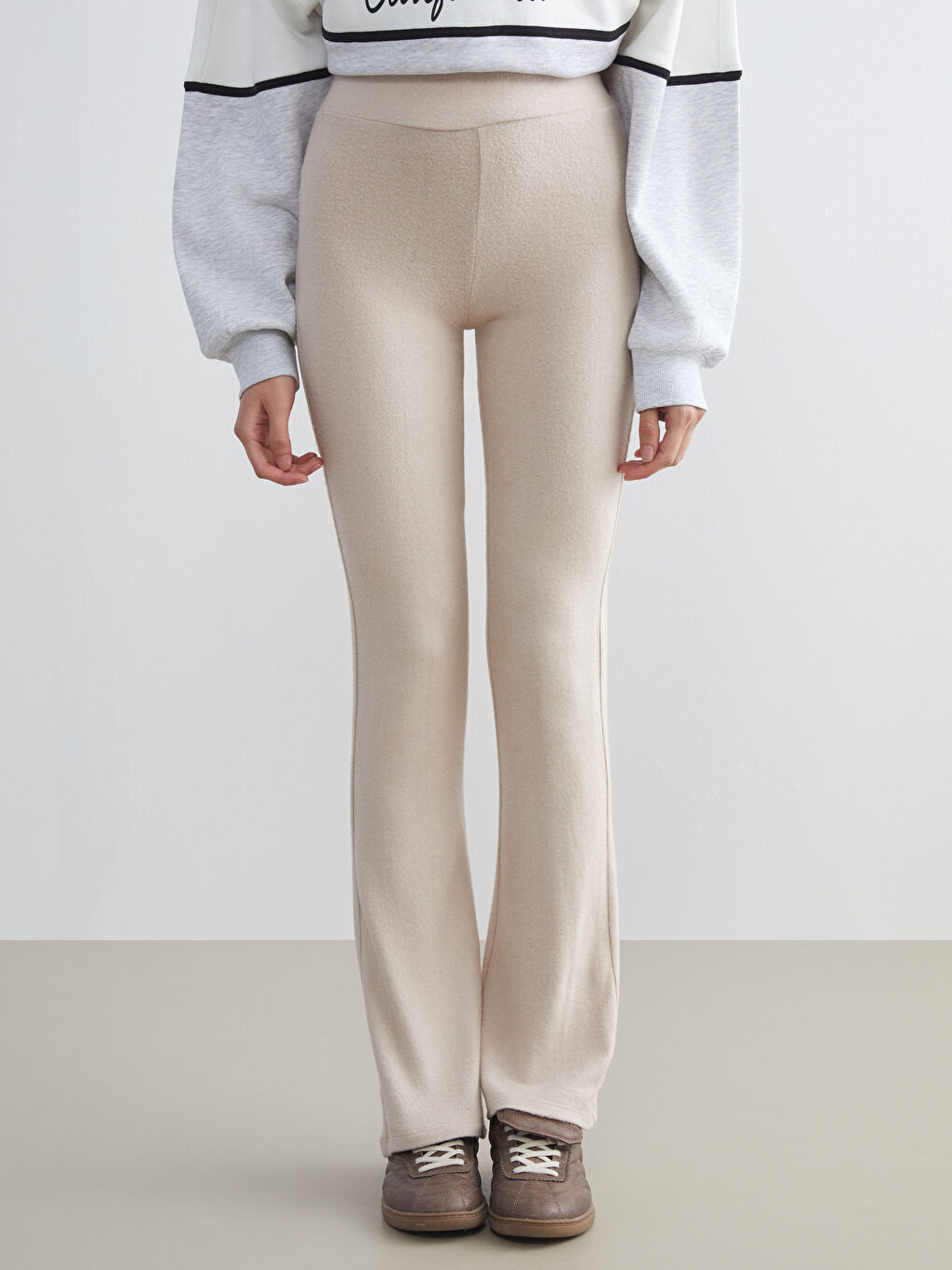 Elasticated Waist Flared Women's Sweatpants-1