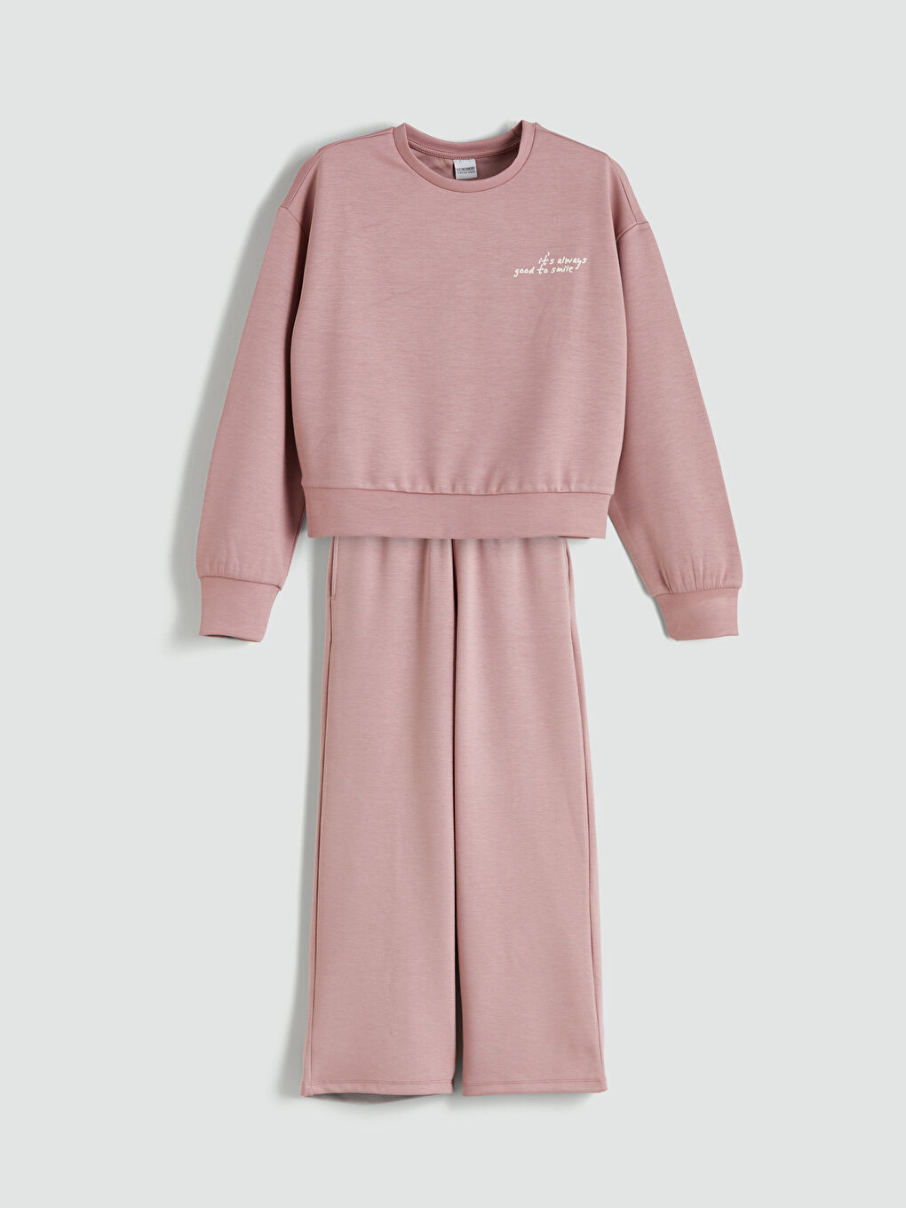 Pembe Bisiklet Yaka Kız Çocuk Eşofman Takım-2