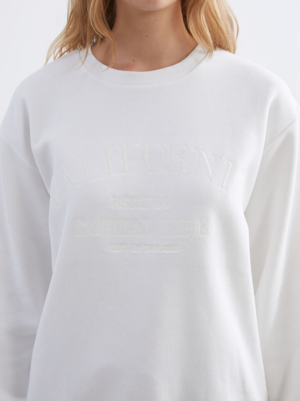 California Embroidered Oversize Women's Thick Sweatshirt-2