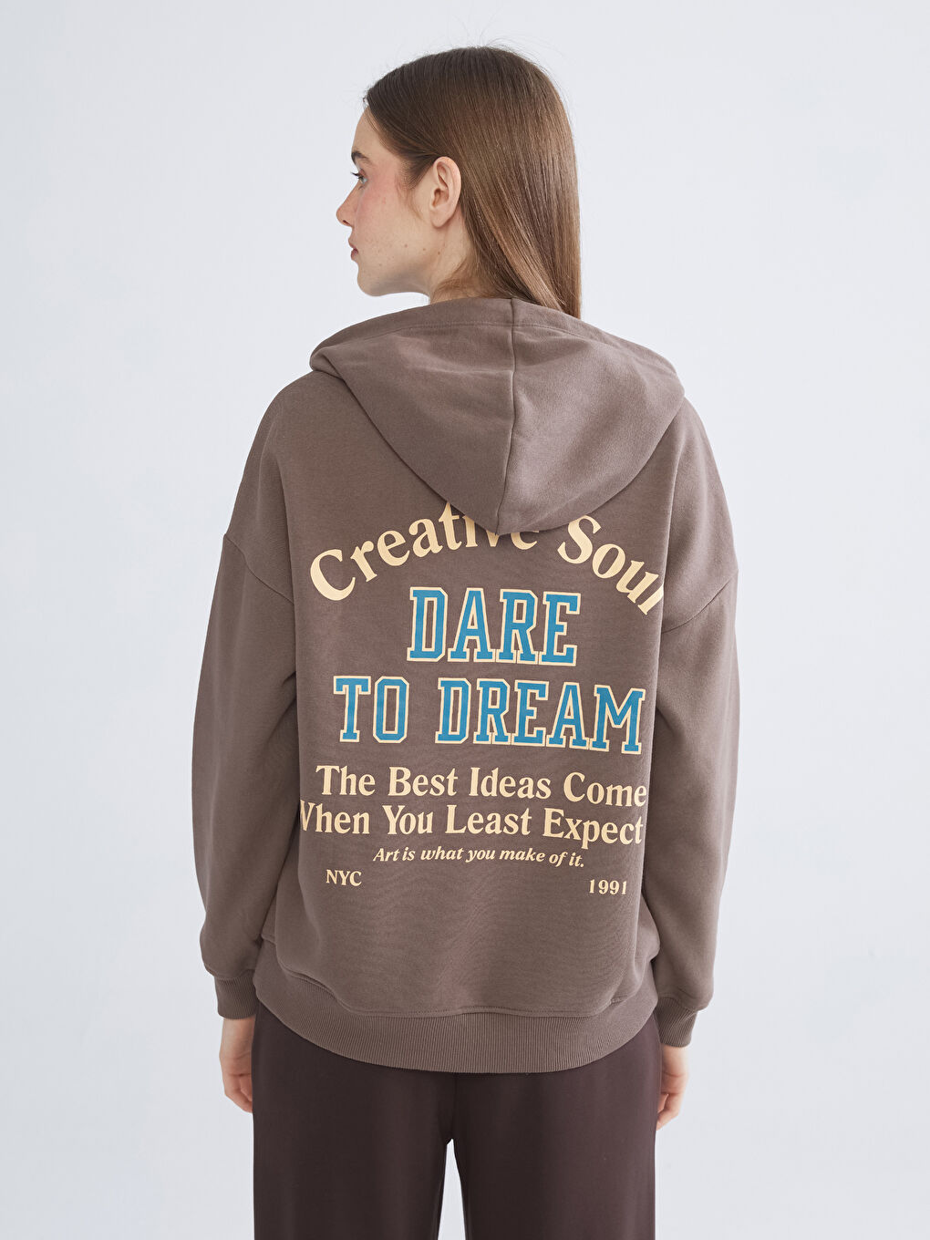 Printed Oversize Women's Thick Hoodie-3