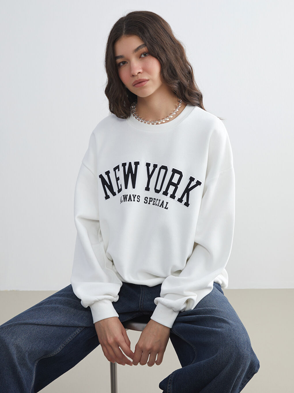XSIDE Woman ECRU Sweatshirt -W5BV38Z8-R9J