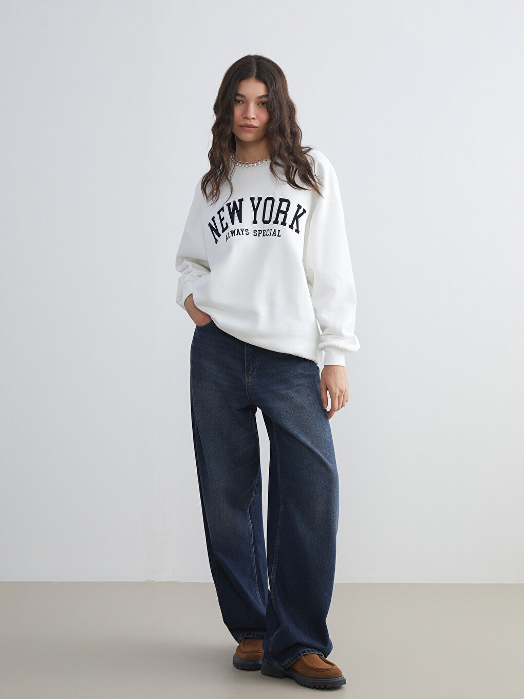 XSIDE Woman ECRU Sweatshirt -W5BV38Z8-R9J