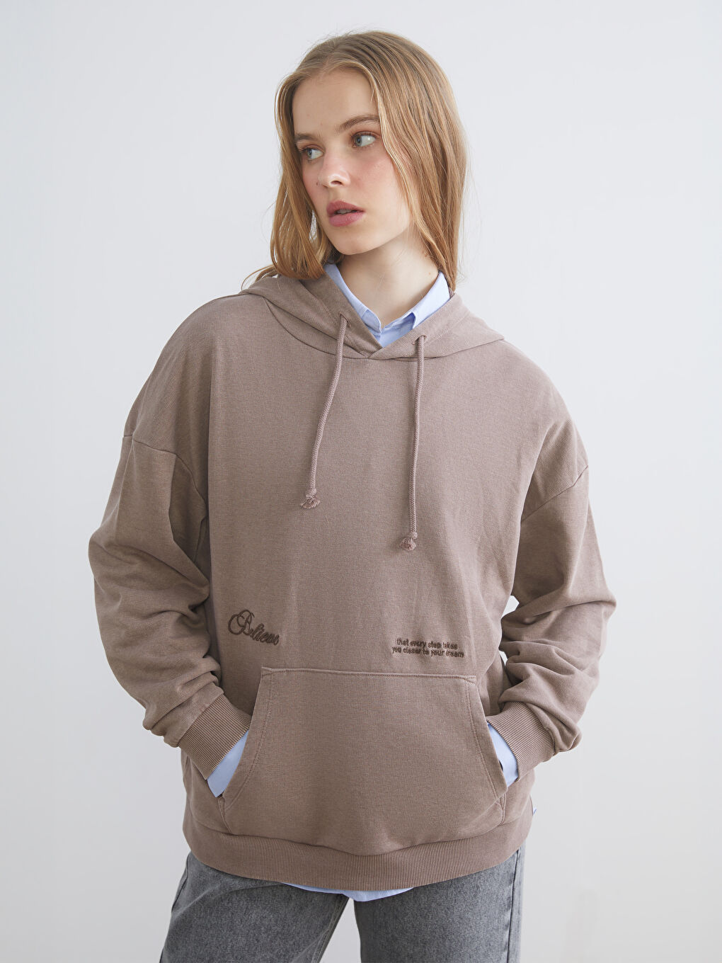 Woman BROWN Hoodie