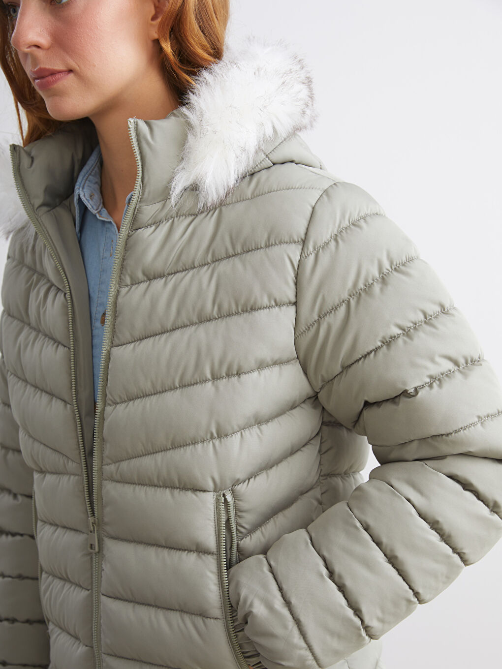 Hooded Women's Puffer Coat-2