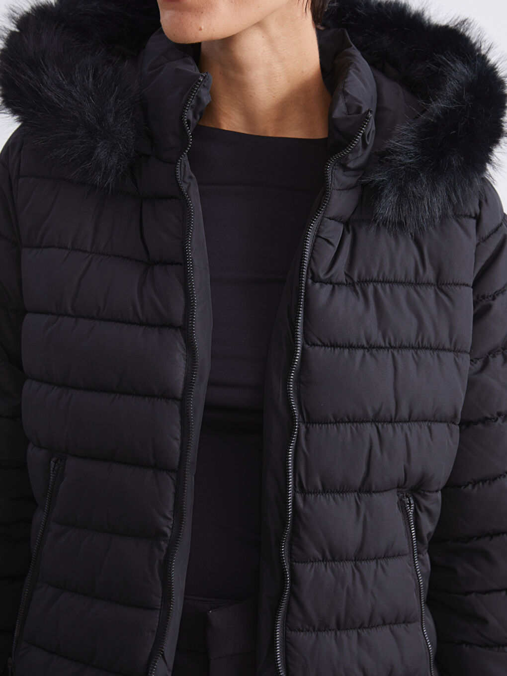 Hooded Women's Puffer Coat-4