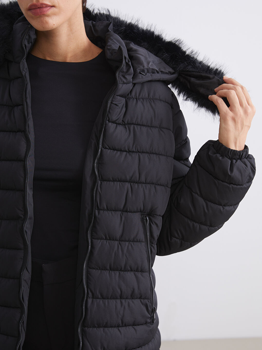 Hooded Women's Puffer Coat-6