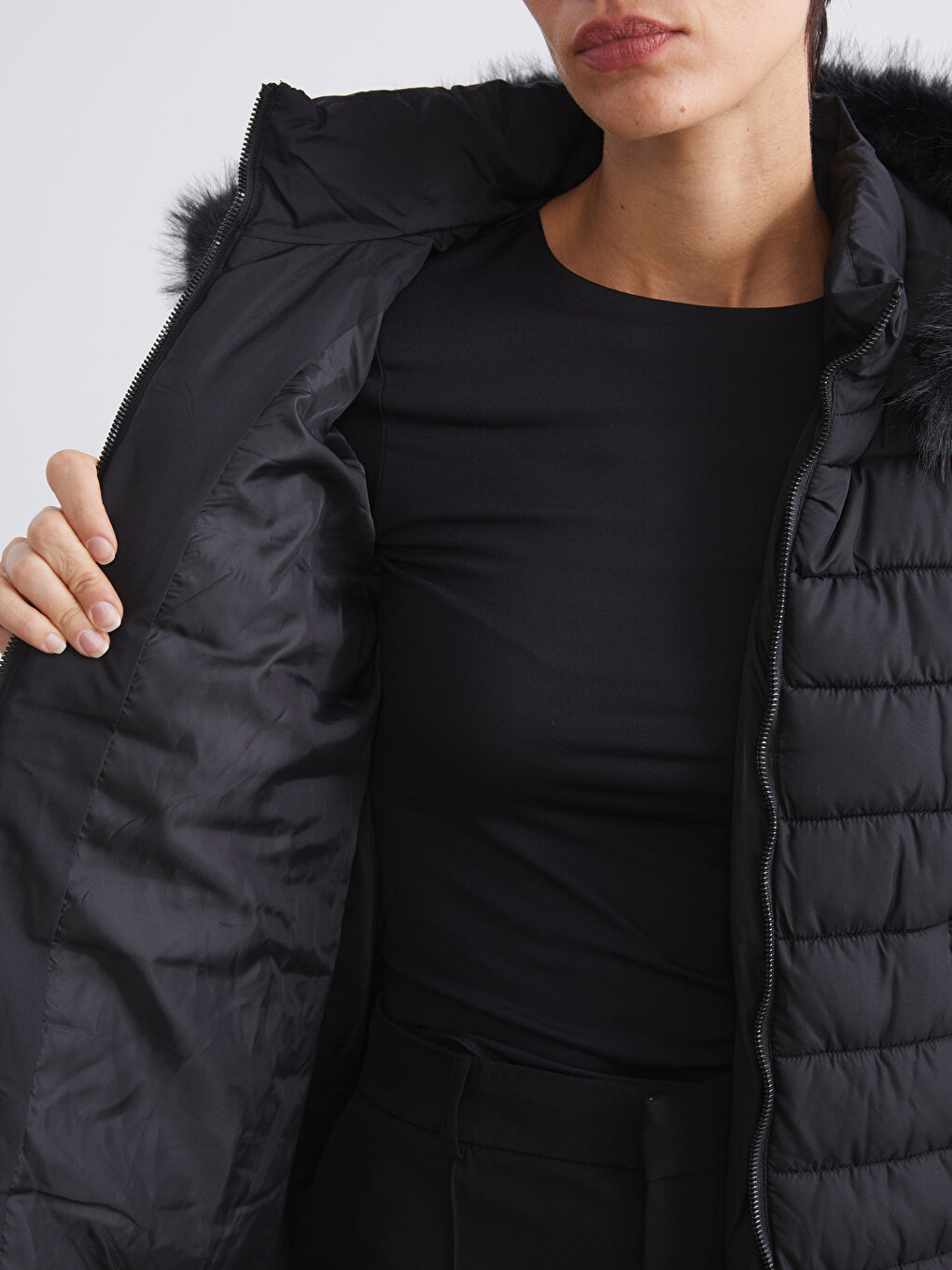 Hooded Women's Puffer Coat-8
