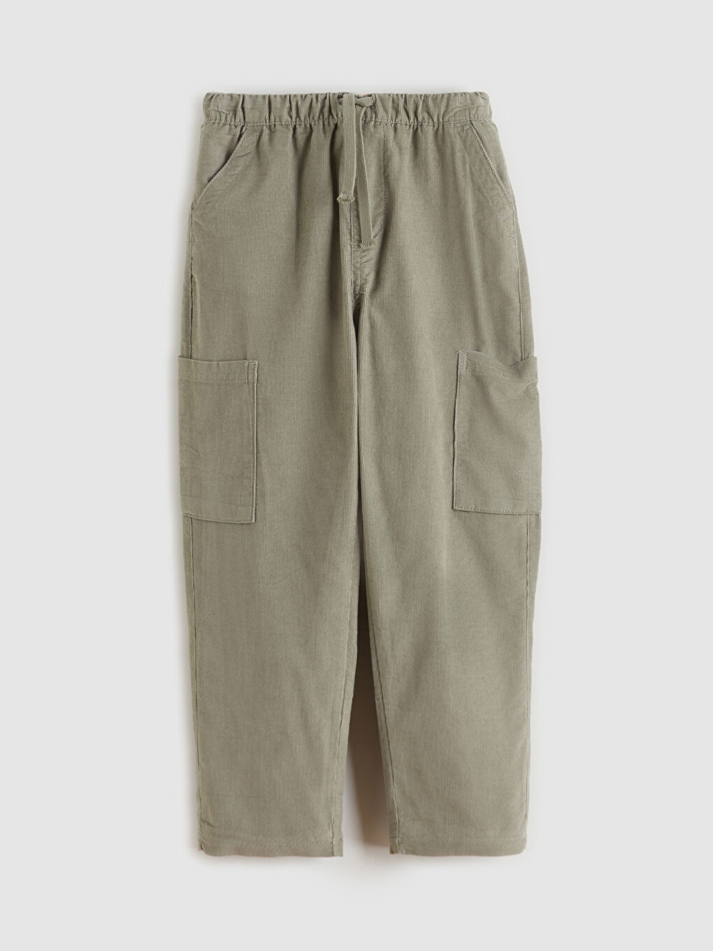 Elastic Waist Boys' Velvet Cargo Trousers