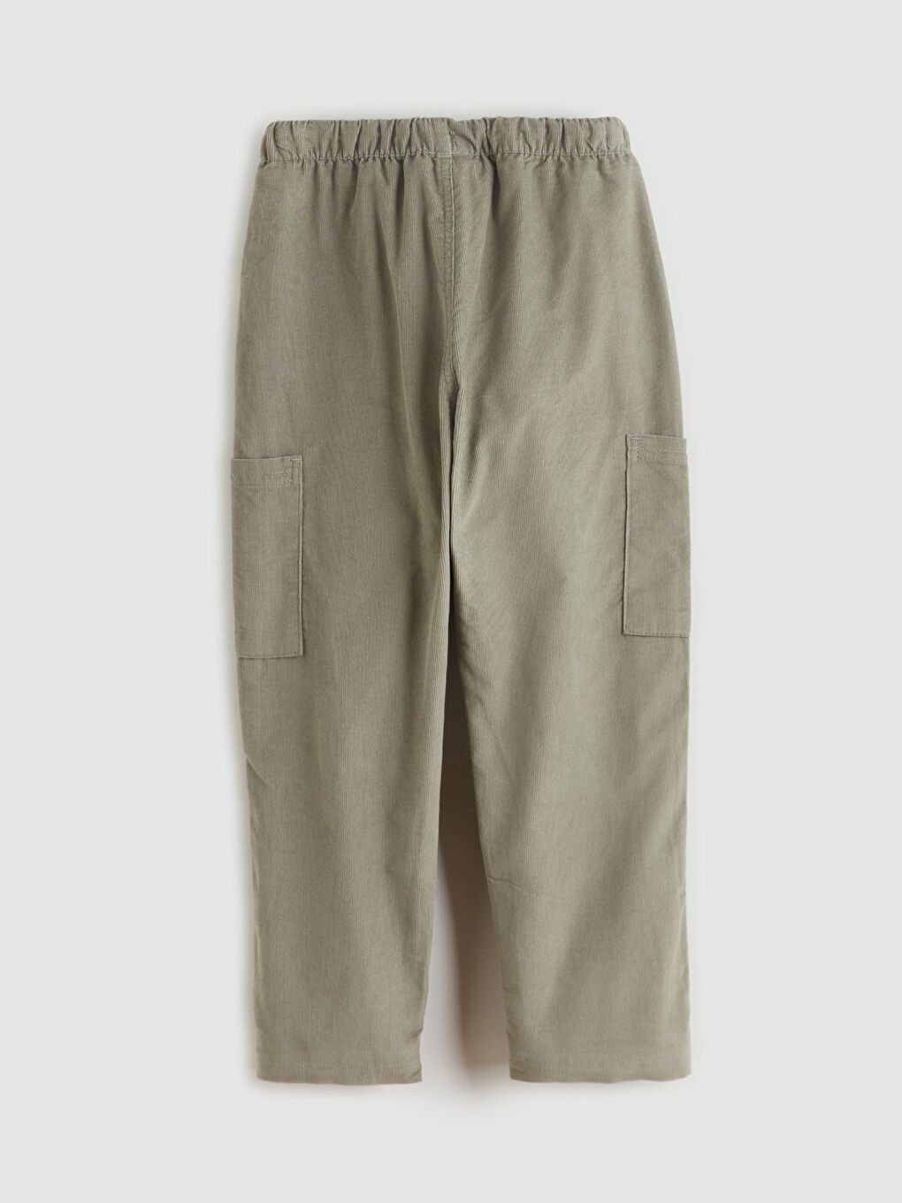 Elastic Waist Boys' Velvet Cargo Trousers-1