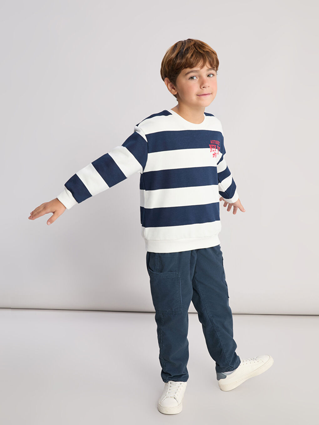 Elastic Waist Boys' Velvet Cargo Trousers