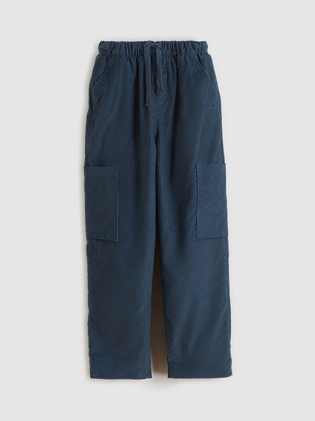 Elastic Waist Boys' Velvet Cargo Trousers-1