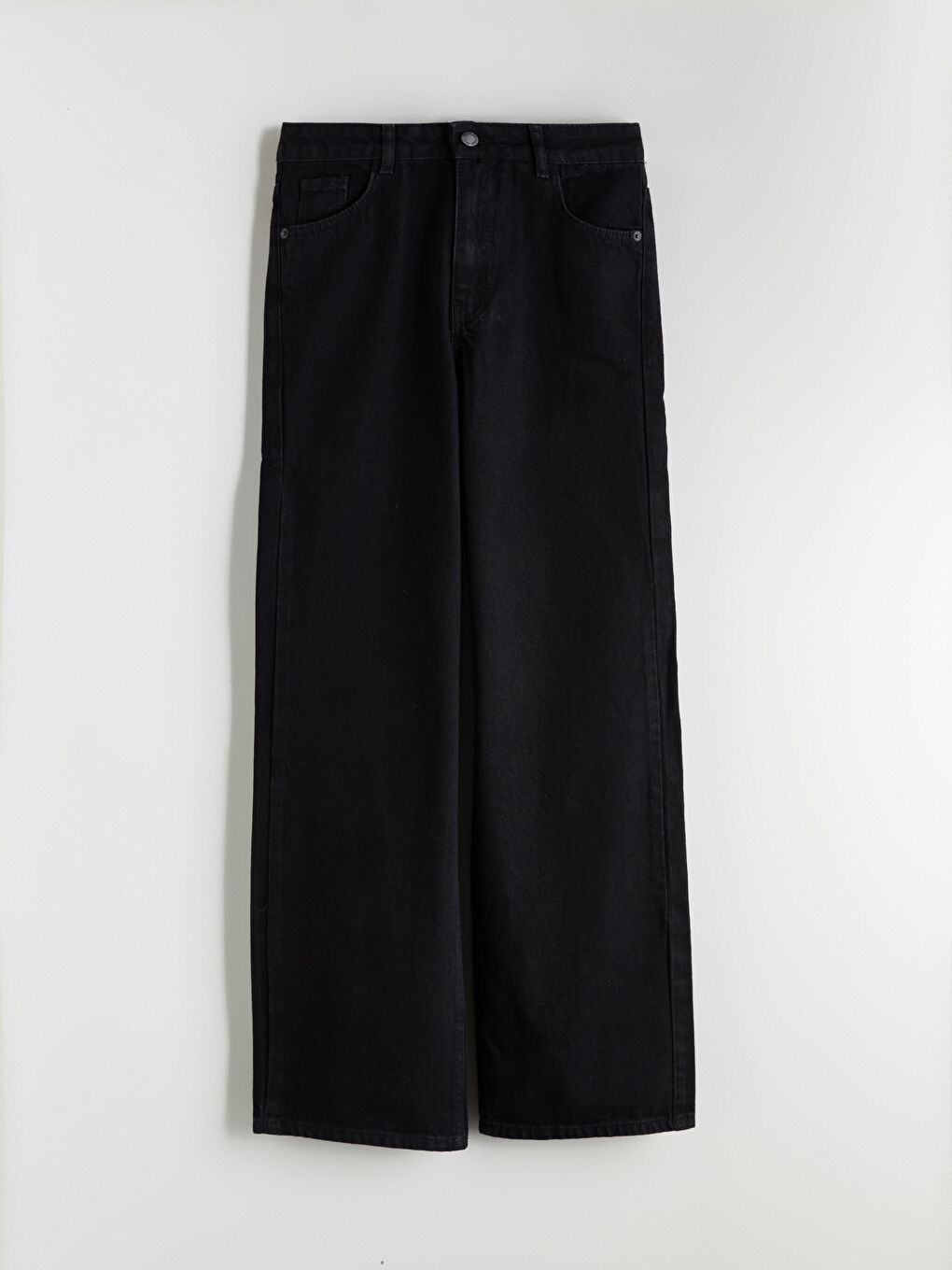 Siyah Wideleg Kadın Jean Pantolon-4