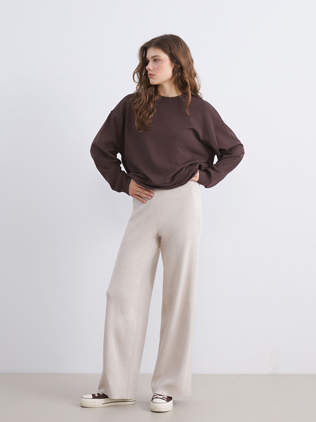 Elasticated Waist Women's Knitwear Trousers