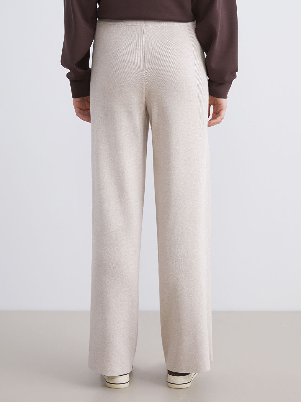 Elasticated Waist Women's Knitwear Trousers-3