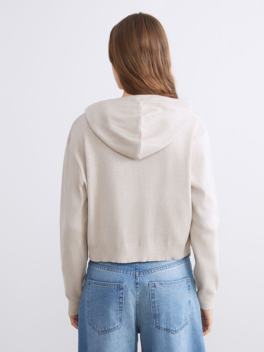 Woman BEIGE Zip-Up Sweatshirt-3