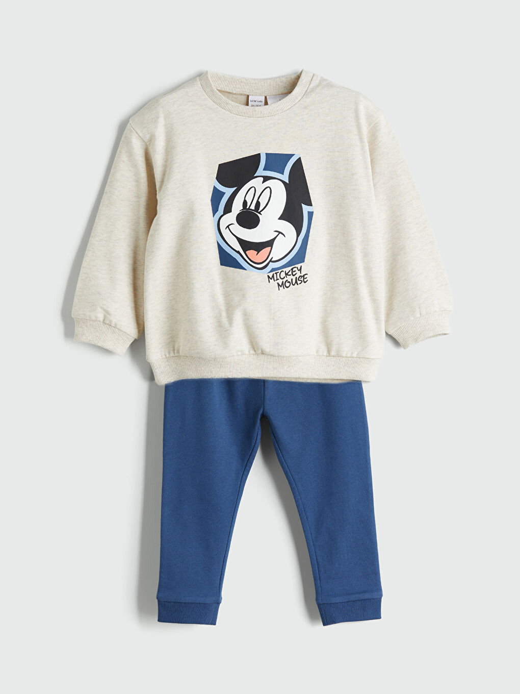 Mickey Mouse Printed Baby Boys' Sweatshirt and Tracksuit Bottom 2 Pack