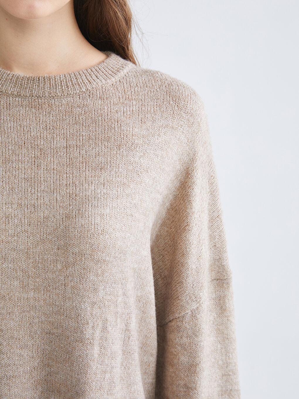 Crew Neck Oversize Women's Knitwear Sweater-2