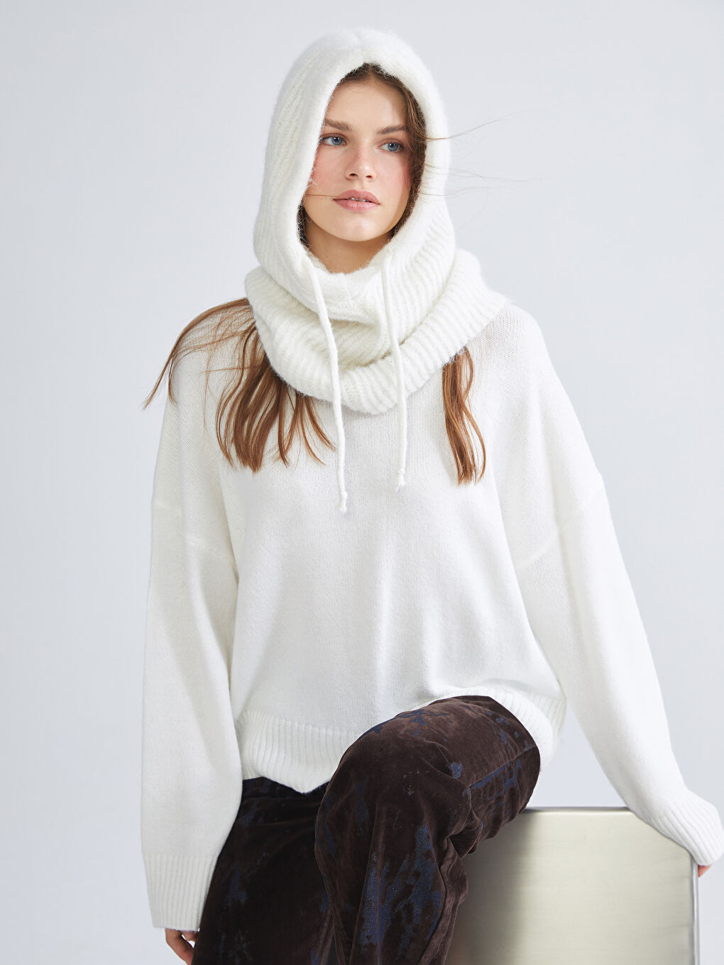 Crew Neck Oversize Women's Knitwear Sweater