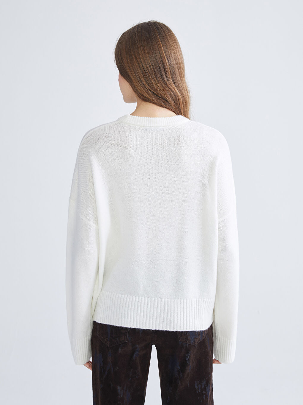 Crew Neck Oversize Women's Knitwear Sweater-3