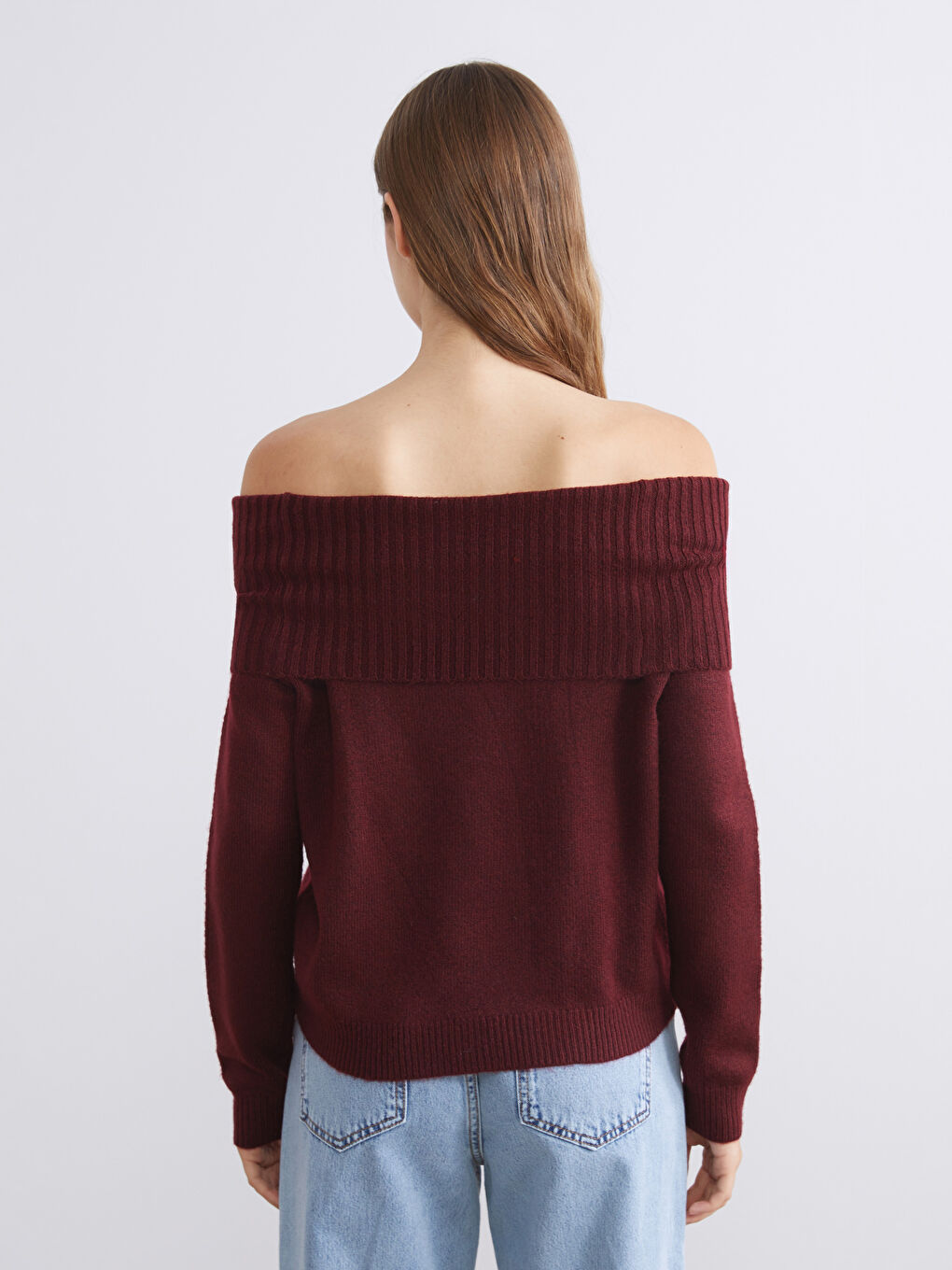 Slash Neck Women's Knitwear Sweater-3