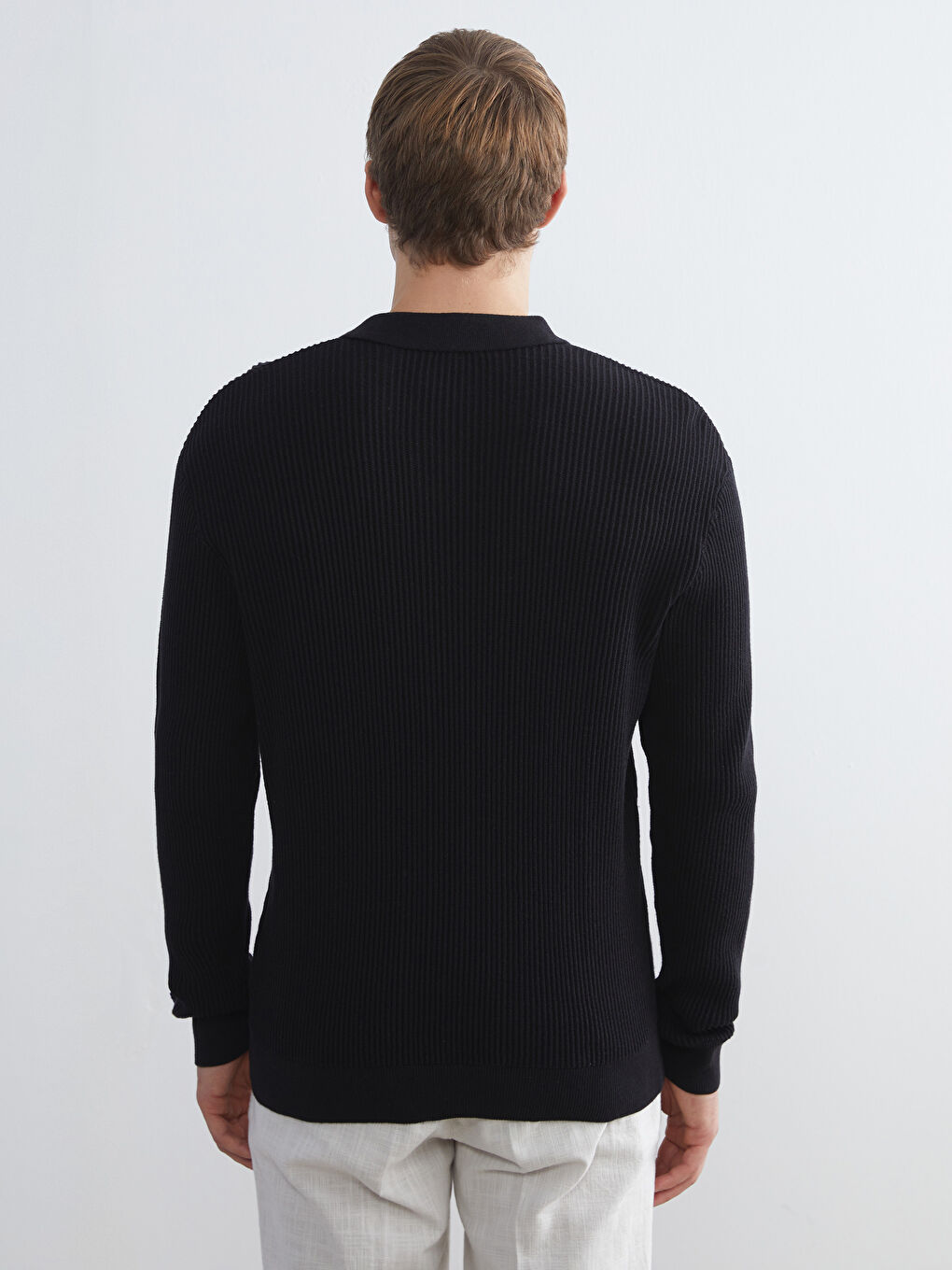 Polo Neck Men's Knitwear Sweater-3