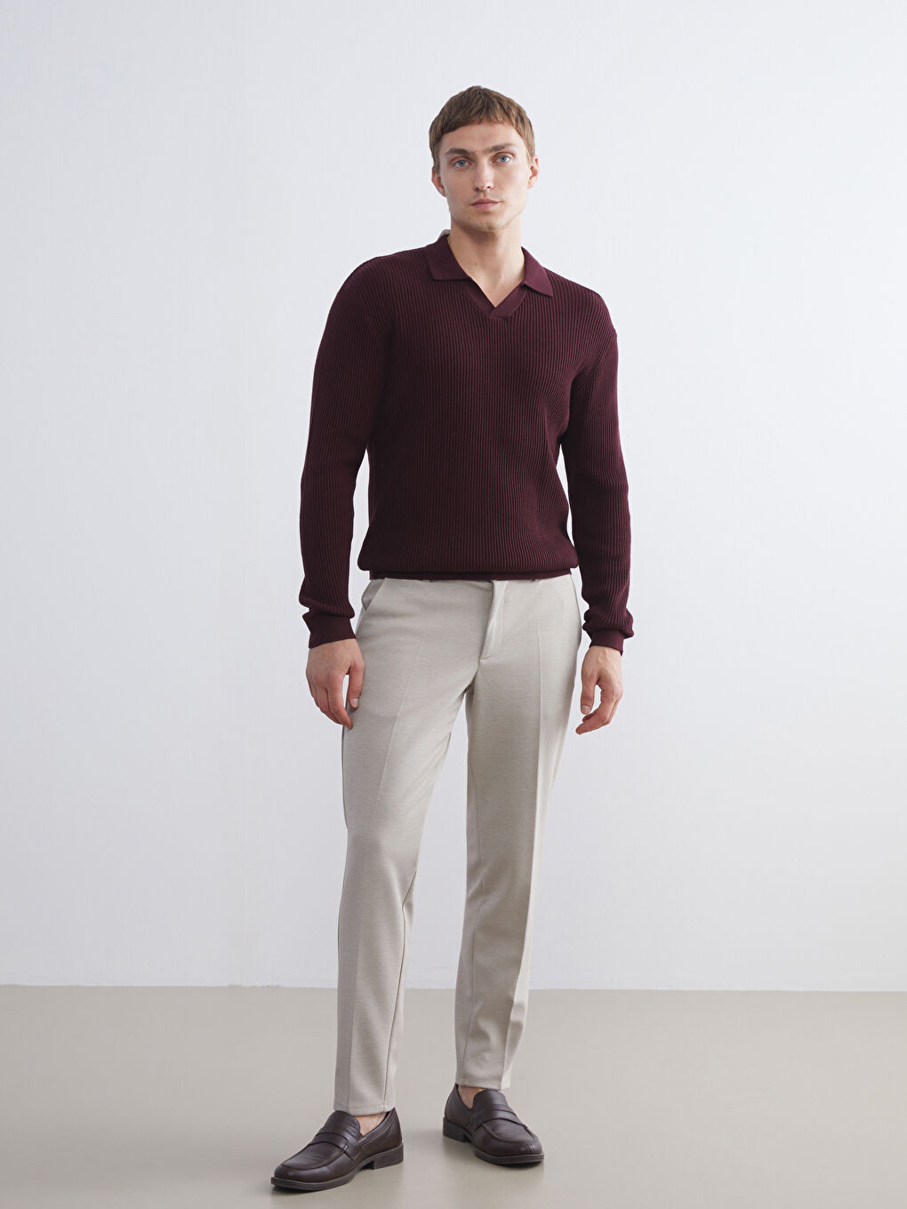 Polo Neck Men's Knitwear Sweater-1