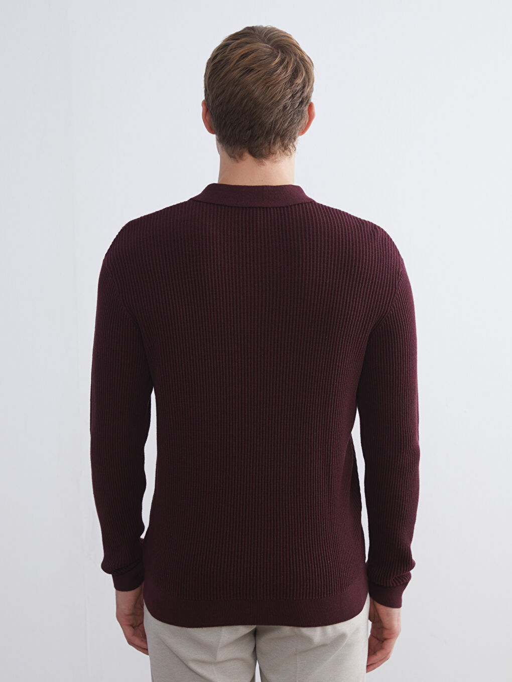 Polo Neck Men's Knitwear Sweater-3