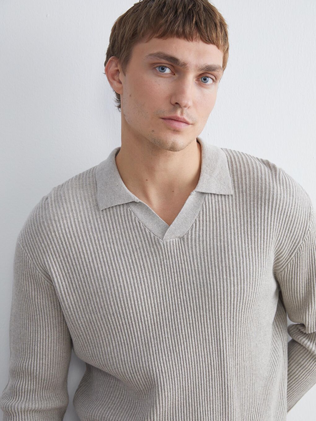 Polo Neck Men's Knitwear Sweater
