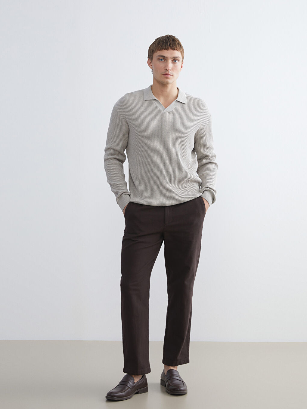 Polo Neck Men's Knitwear Sweater-1