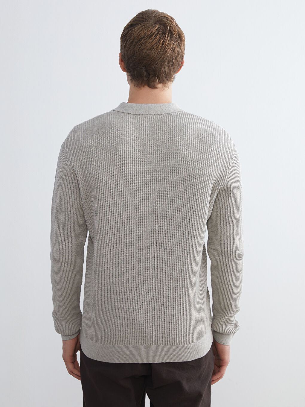 Polo Neck Men's Knitwear Sweater-3
