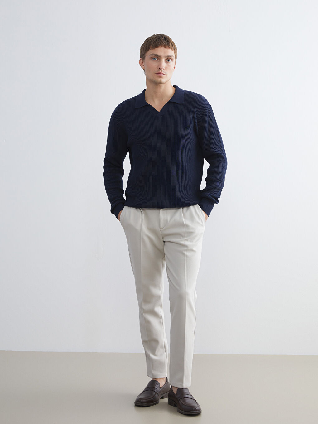 Polo Neck Men's Knitwear Sweater-1