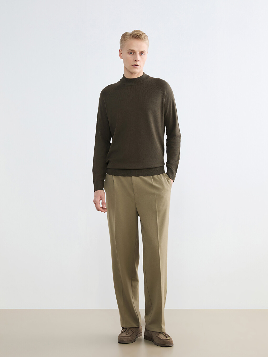 Men's Half Fisherman Ribbed Knit Sweater-1