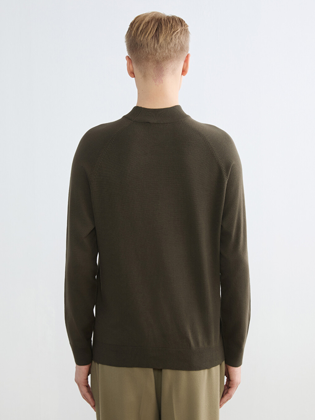 Men's Half Fisherman Ribbed Knit Sweater-3