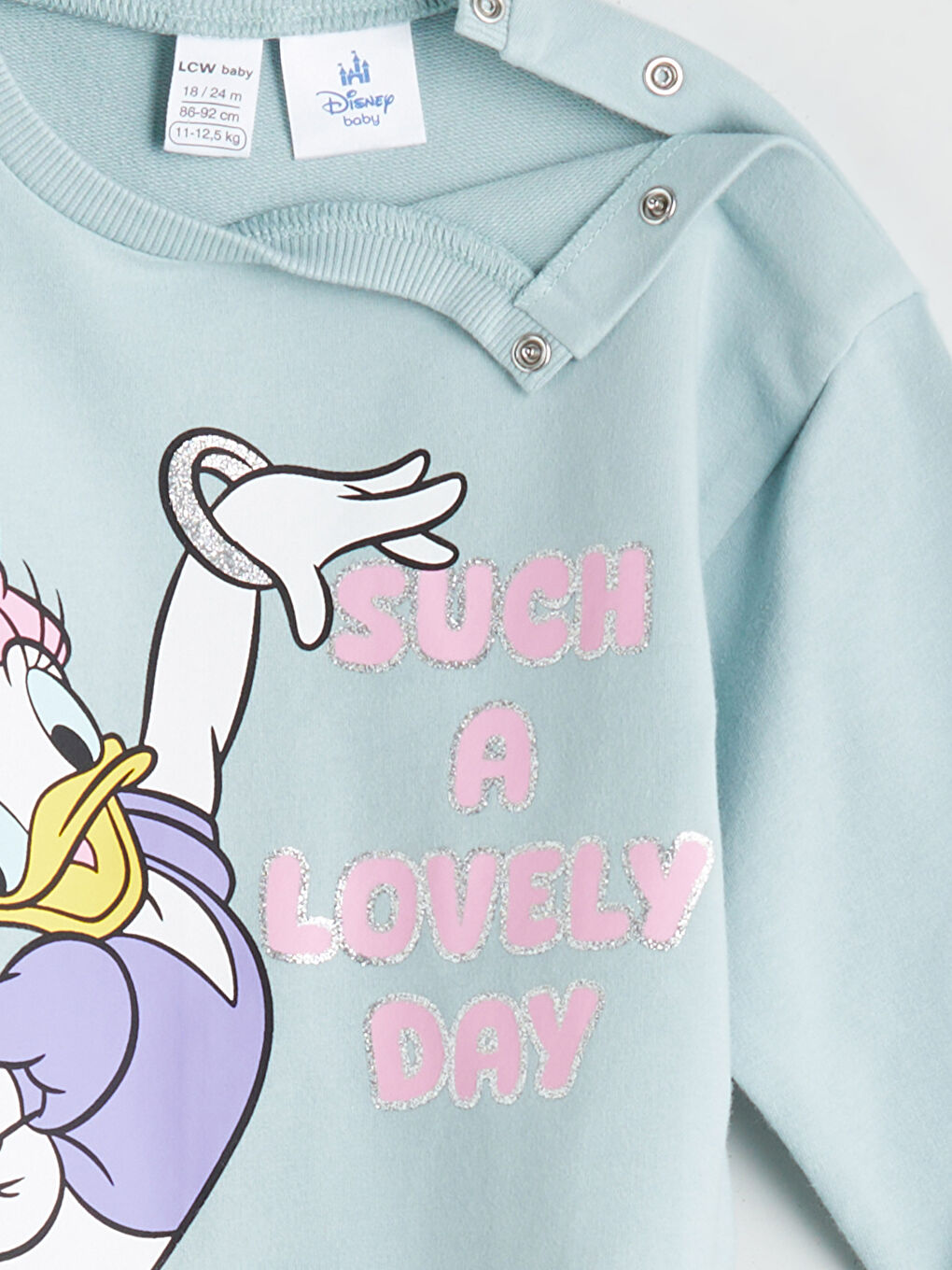 Crew Neck Long Sleeve Daisy Duck Printed Baby Girl Sweatshirt and Tights 2-Pack-5