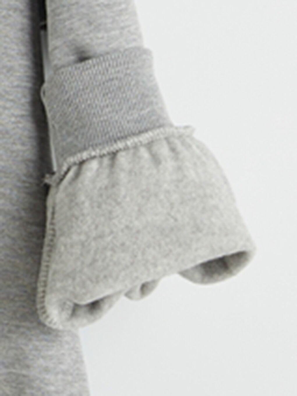 Gri Bisiklet Yaka Oversize Kadın Kalın Sweatshirt-7