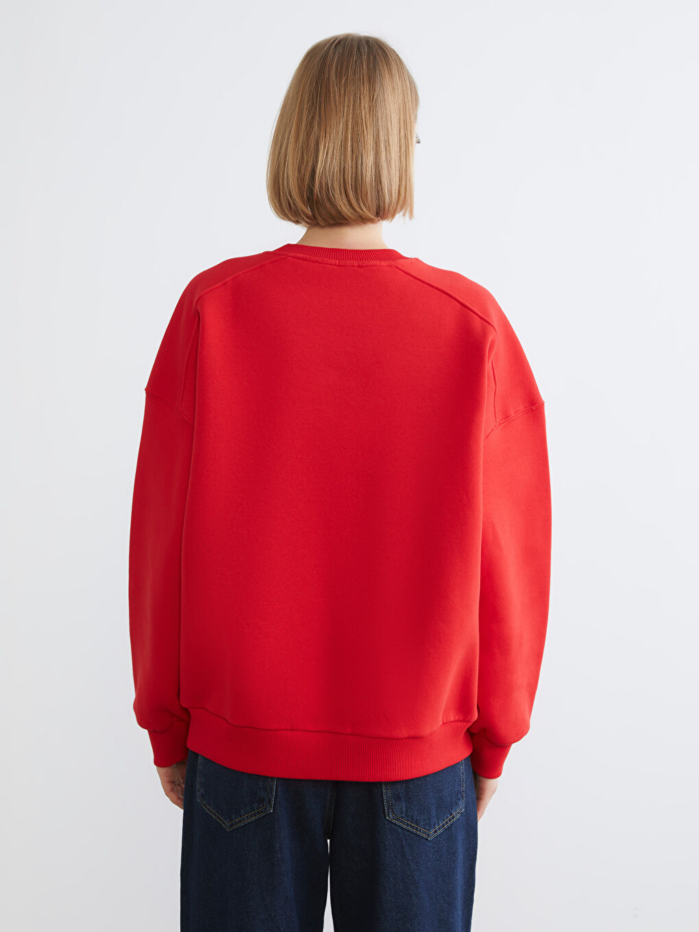 Crew Neck Oversize Women's Thick Sweatshirt-3