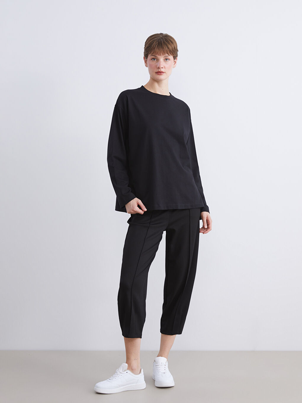 LCW Comfort تي شيرت نسائي بياقة دائرية -W5CA03Z8-CVL
