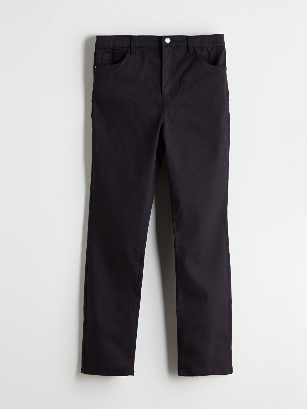 Siyah Beli Lastikli Slim Fit Kadın Jean Pantolon-5