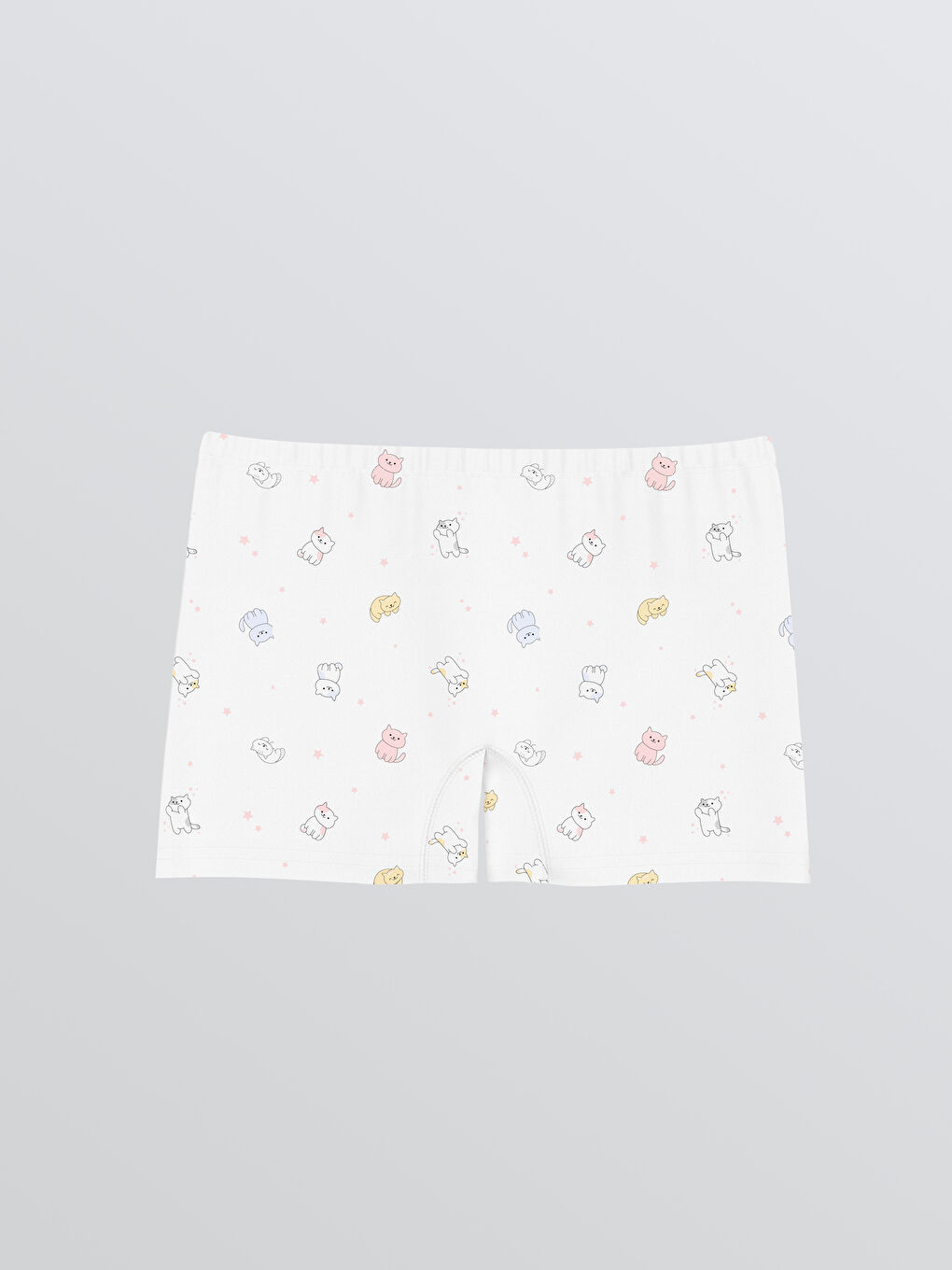 Beyaz Baskılı Kız Çocuk Boxer