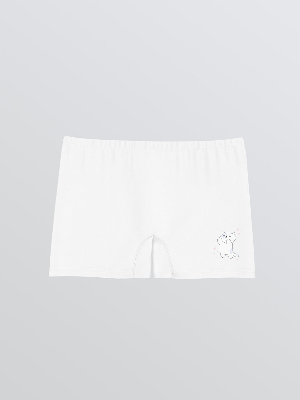 Beyaz Baskılı Kız Çocuk Boxer