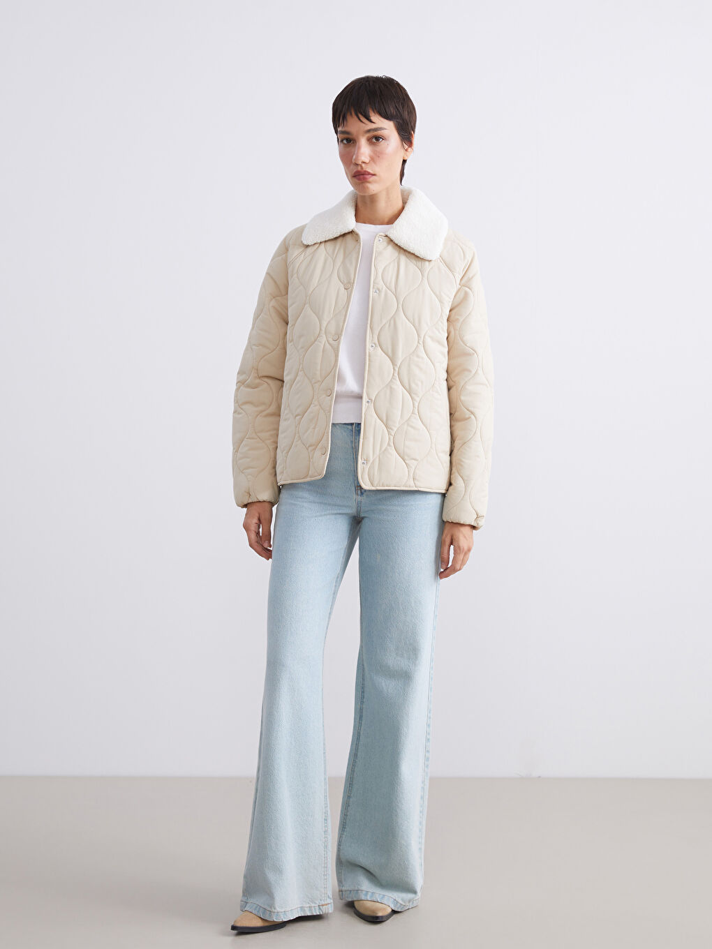 Woman BEIGE Puffer Coat-1