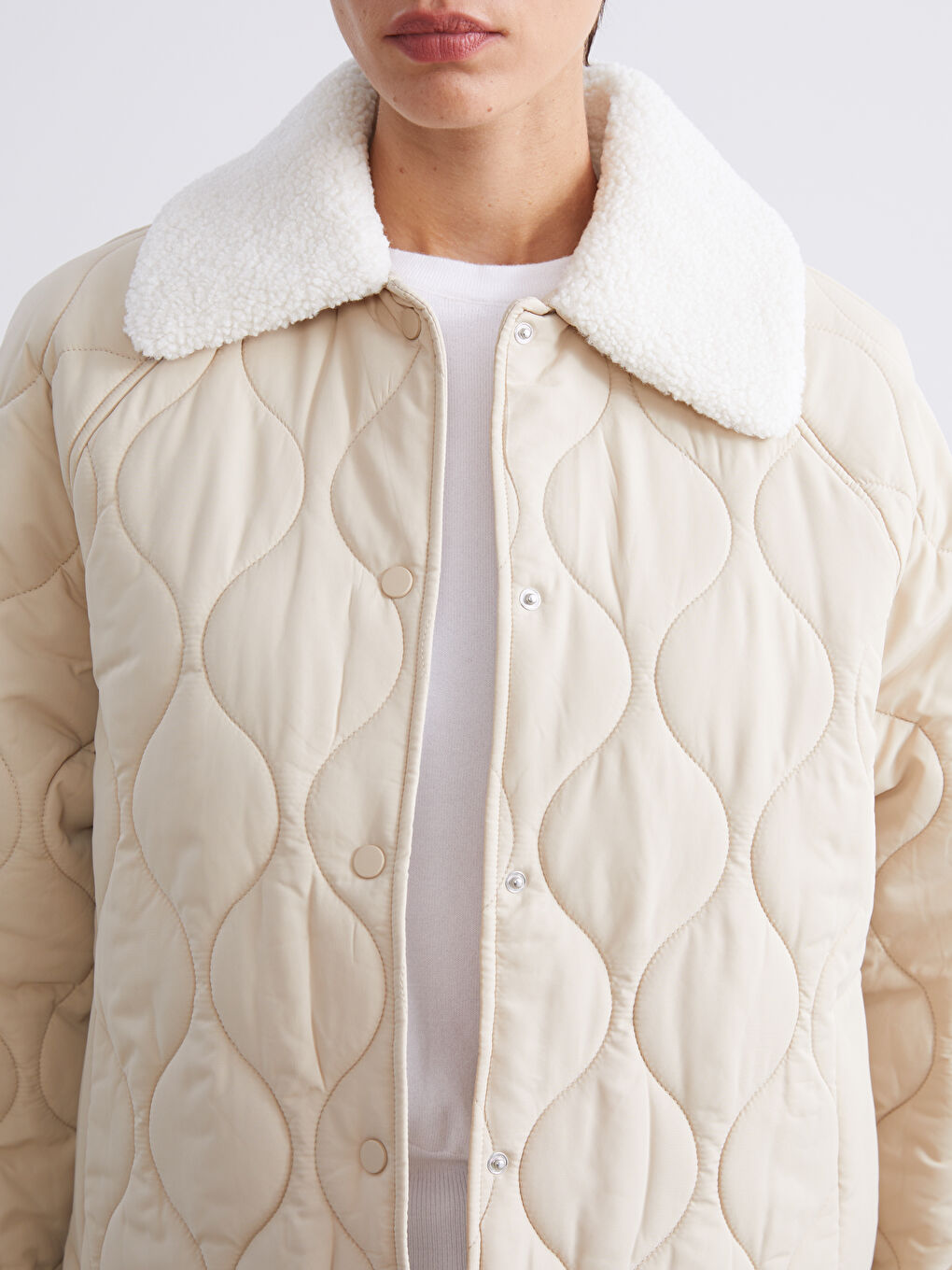 Woman BEIGE Puffer Coat-2