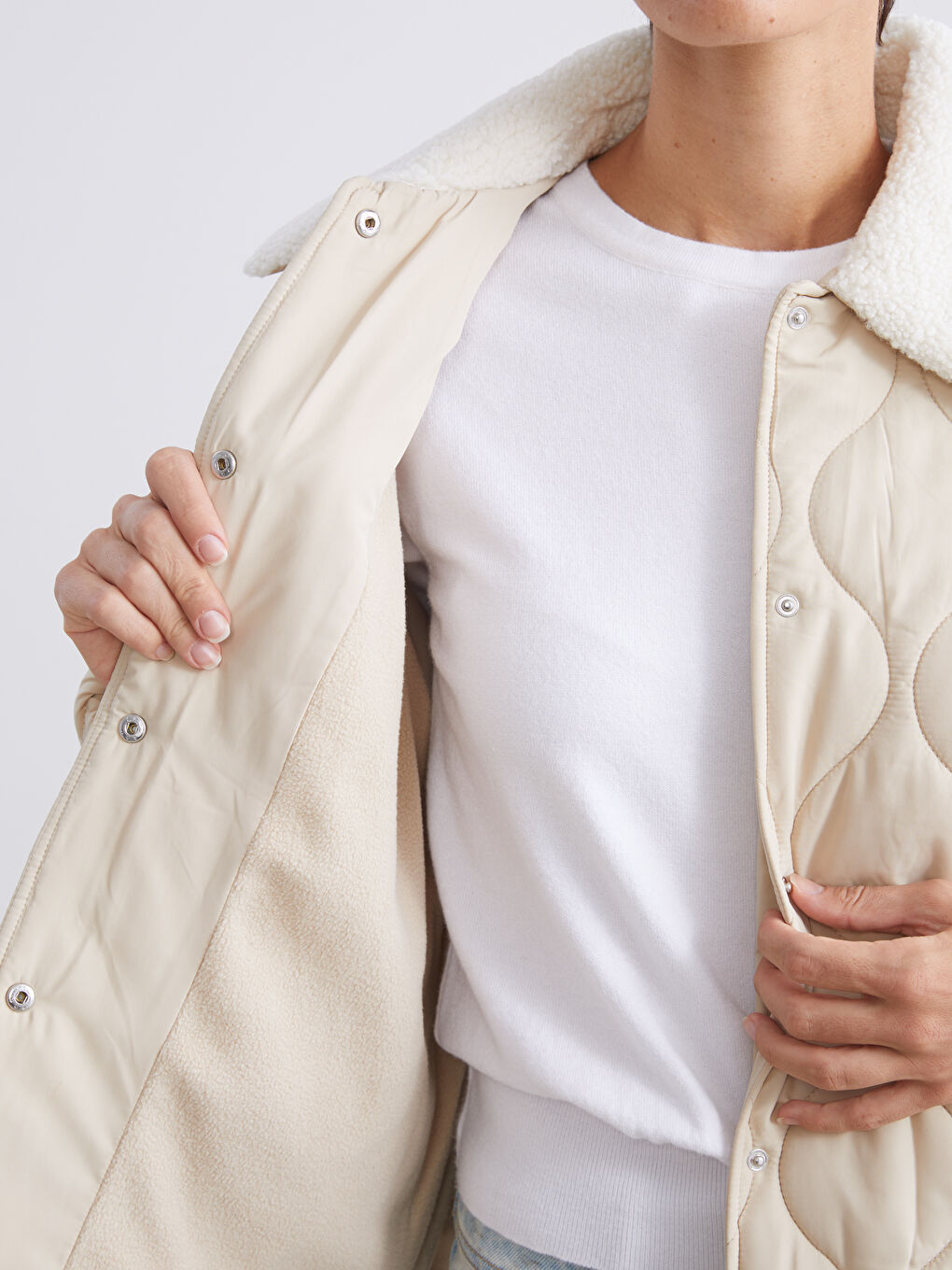 Woman BEIGE Puffer Coat-3