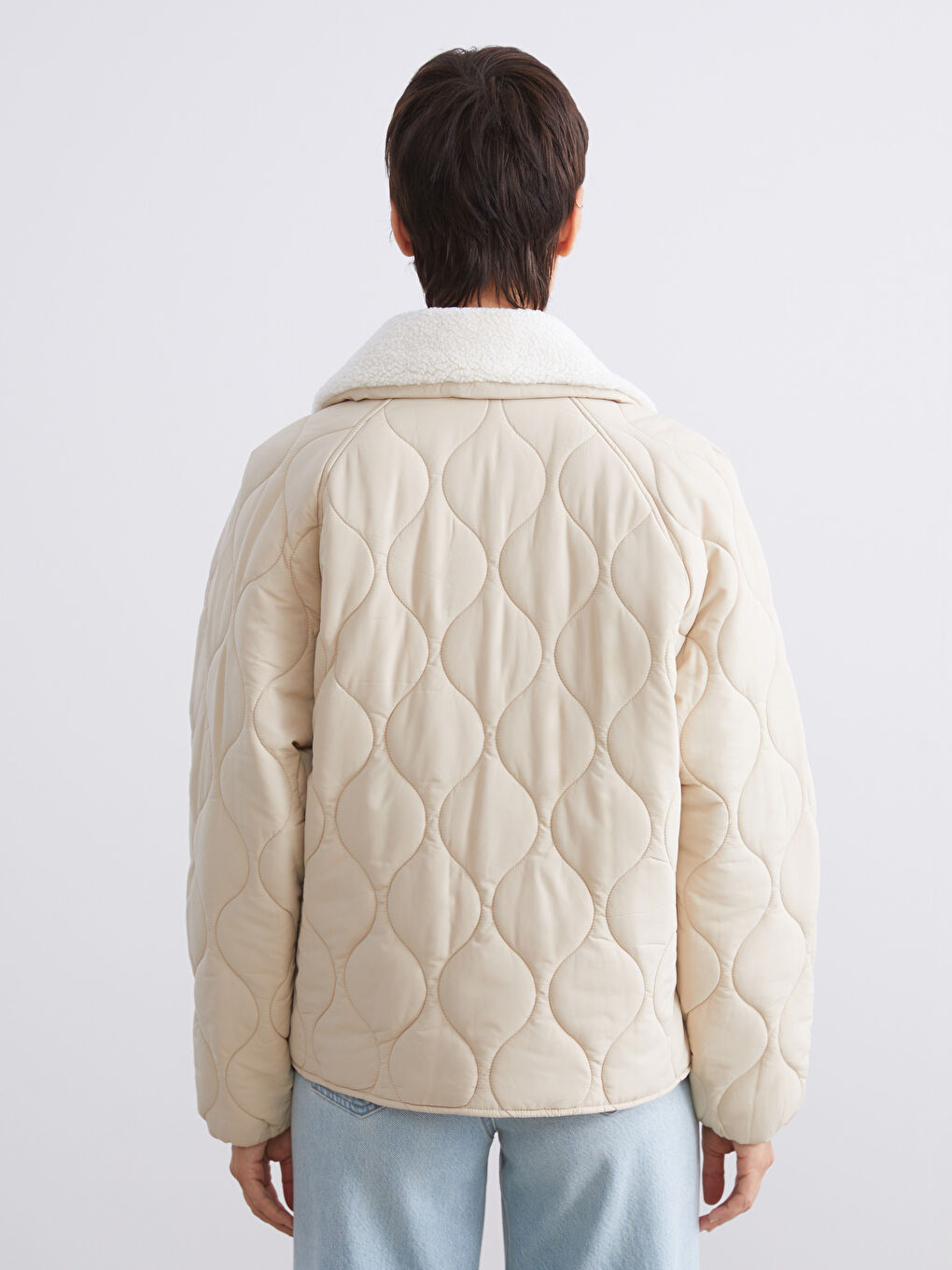 Woman BEIGE Puffer Coat-4