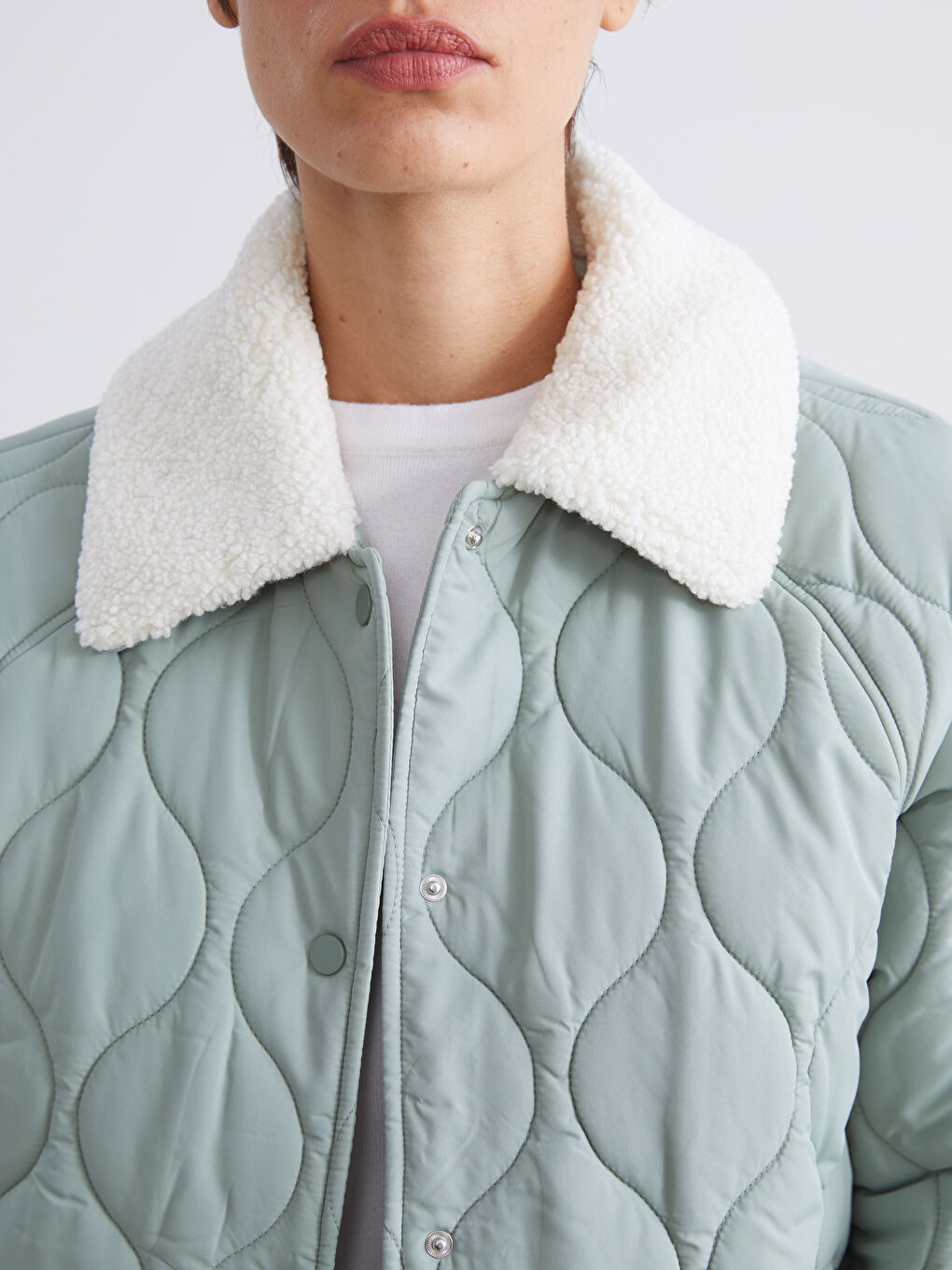 Woman GREEN Puffer Coat-3