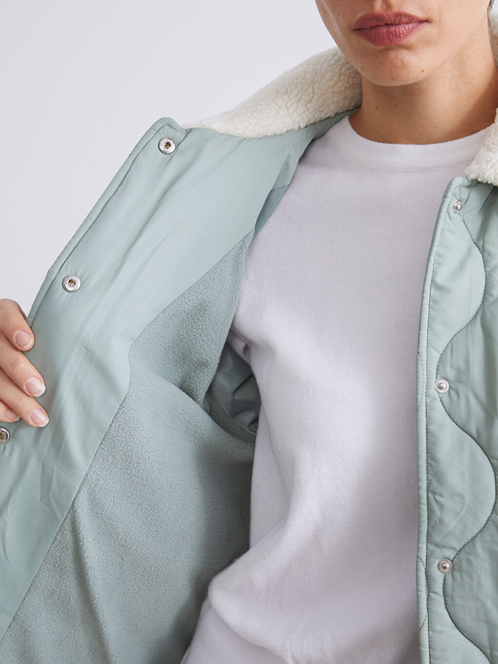 Woman GREEN Puffer Coat-4