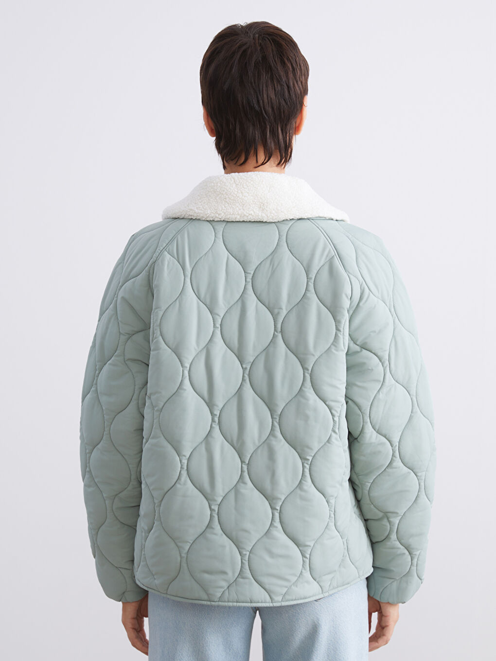Woman GREEN Puffer Coat-5