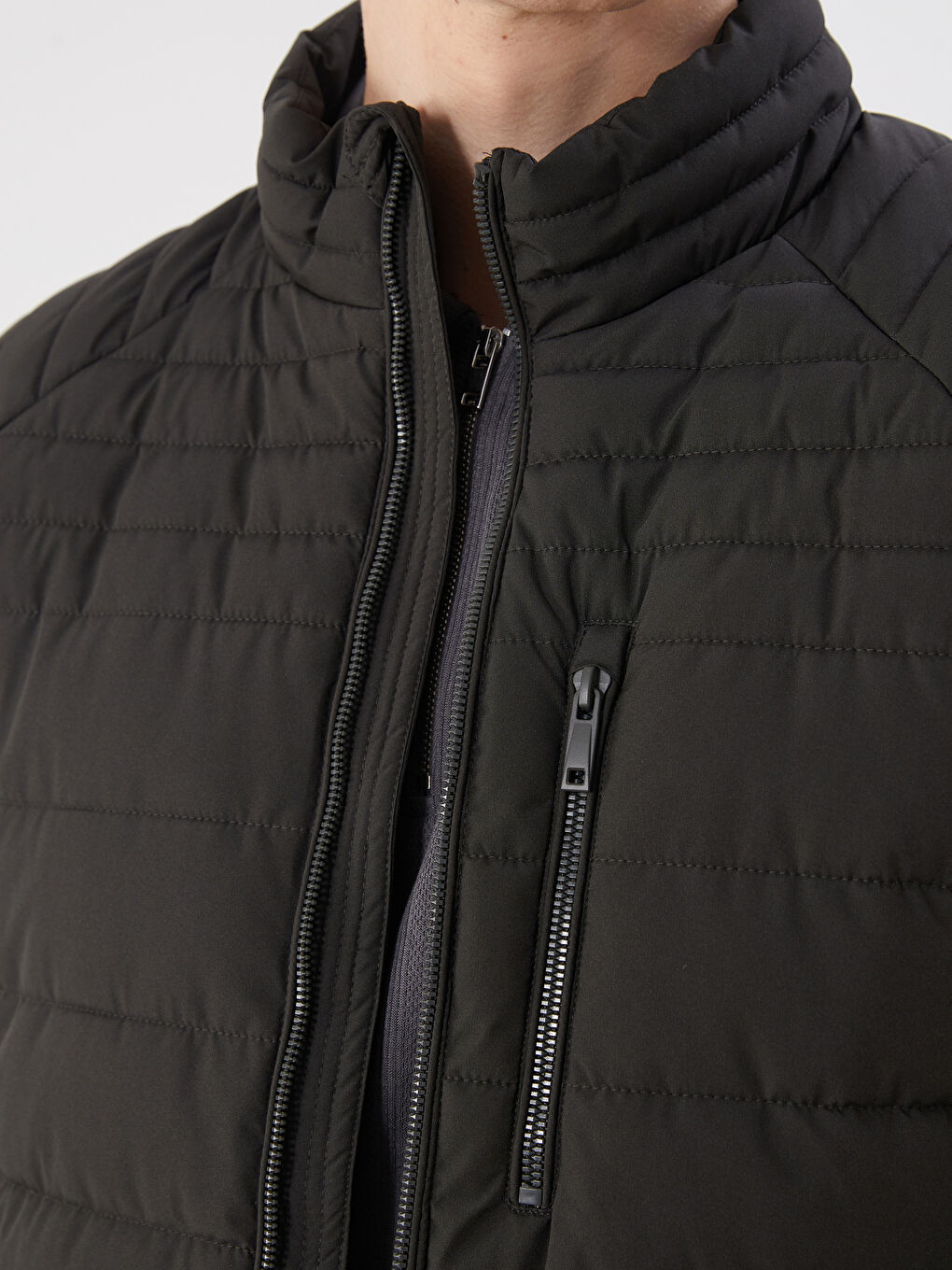 Standard Fit Funnel Neck Men's Puffer Coat-2