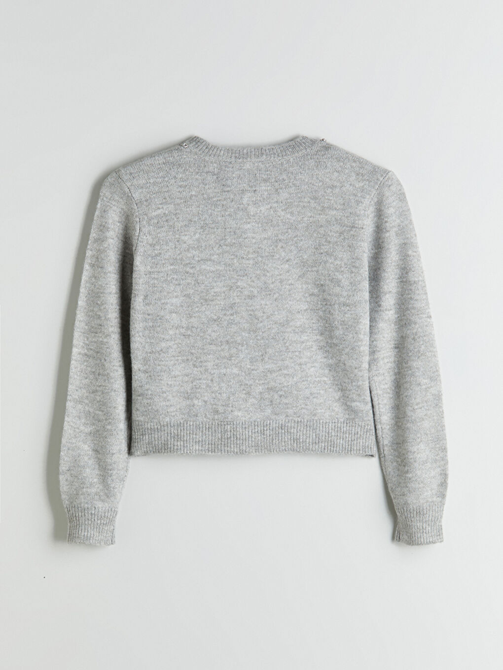 Cardigan en Tricot Orné de Strass pour Femmes Col Rond-5